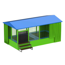 Double trampoline complex 2.4x2.4 m with a roof