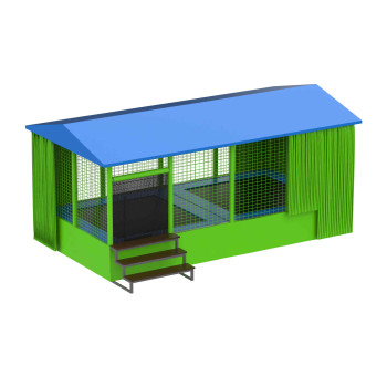 Двойной батутный комплекс с крышей 2,4х4,8м KIDIGO