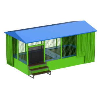 Двойной батутный комплекс с крышей 2,4х4,8м KIDIGO