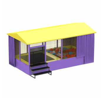 Уличный батутный комплекс с ямой и крышей KIDIGO