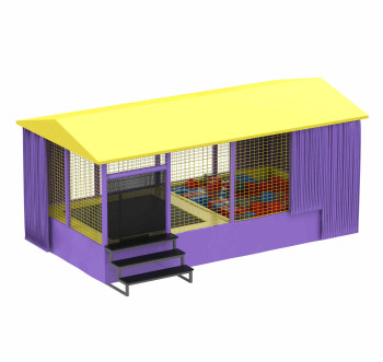 Уличный батутный комплекс с ямой и крышей KIDIGO