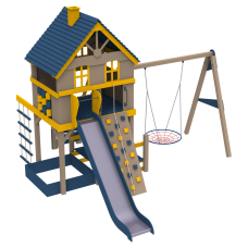 Playground Chalet  (slide height 1,5 m)