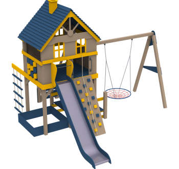Playground Chalet  (slide height 1,5 m)