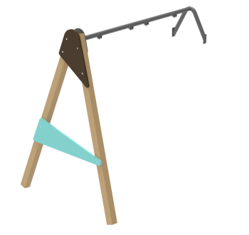 Приставная двойная качеля из бруса