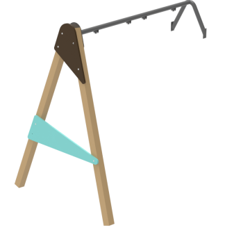 Double Attached Swing Made of Timber