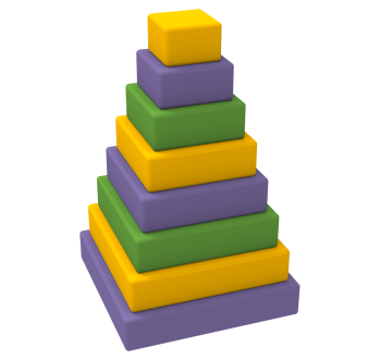 Модульный конструктор Пирамидка квадратная KIDIGO