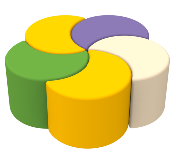 Комплект детских пуфов Радуга KIDIGO