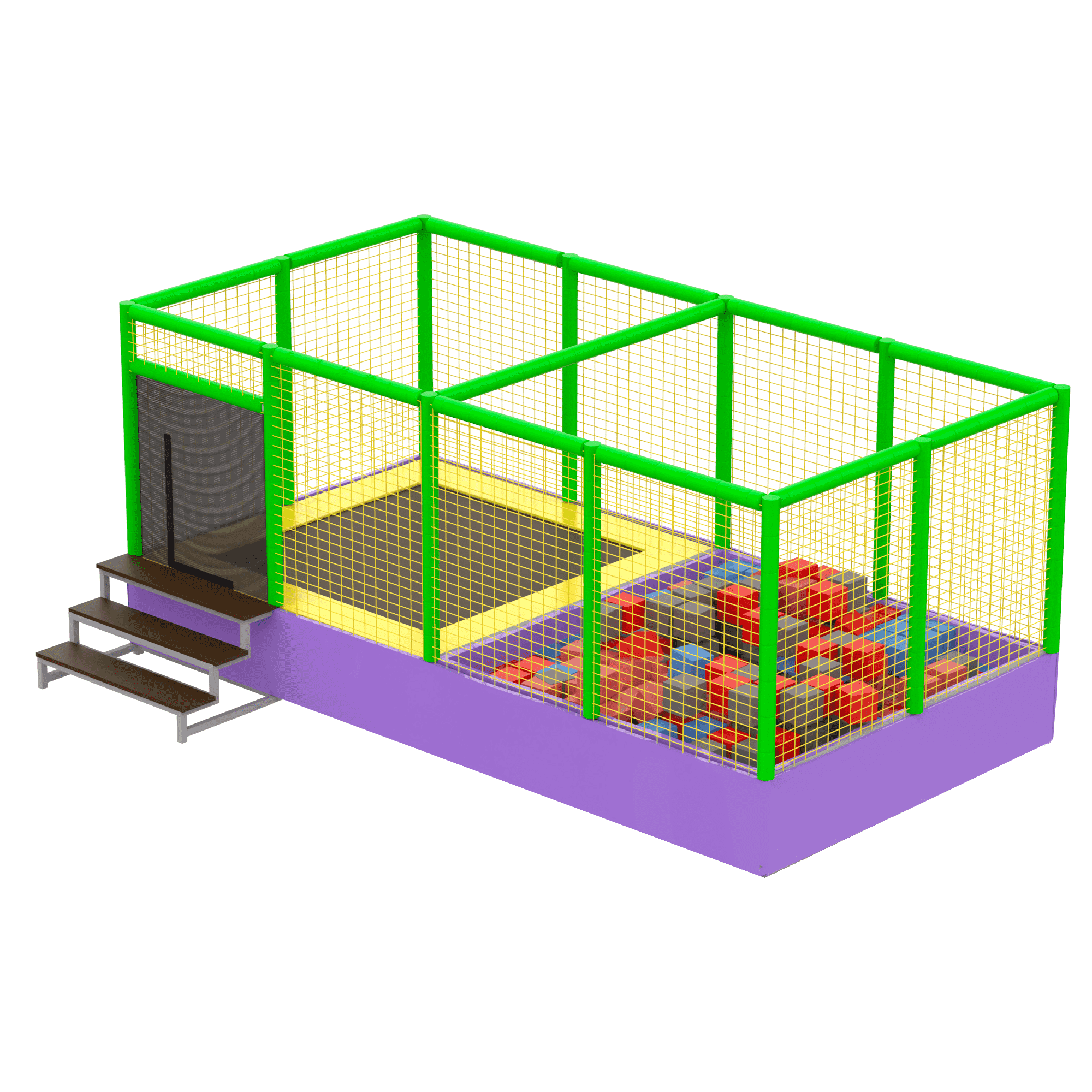 Батутный комплекс с поролоновой ямой KIDIGO