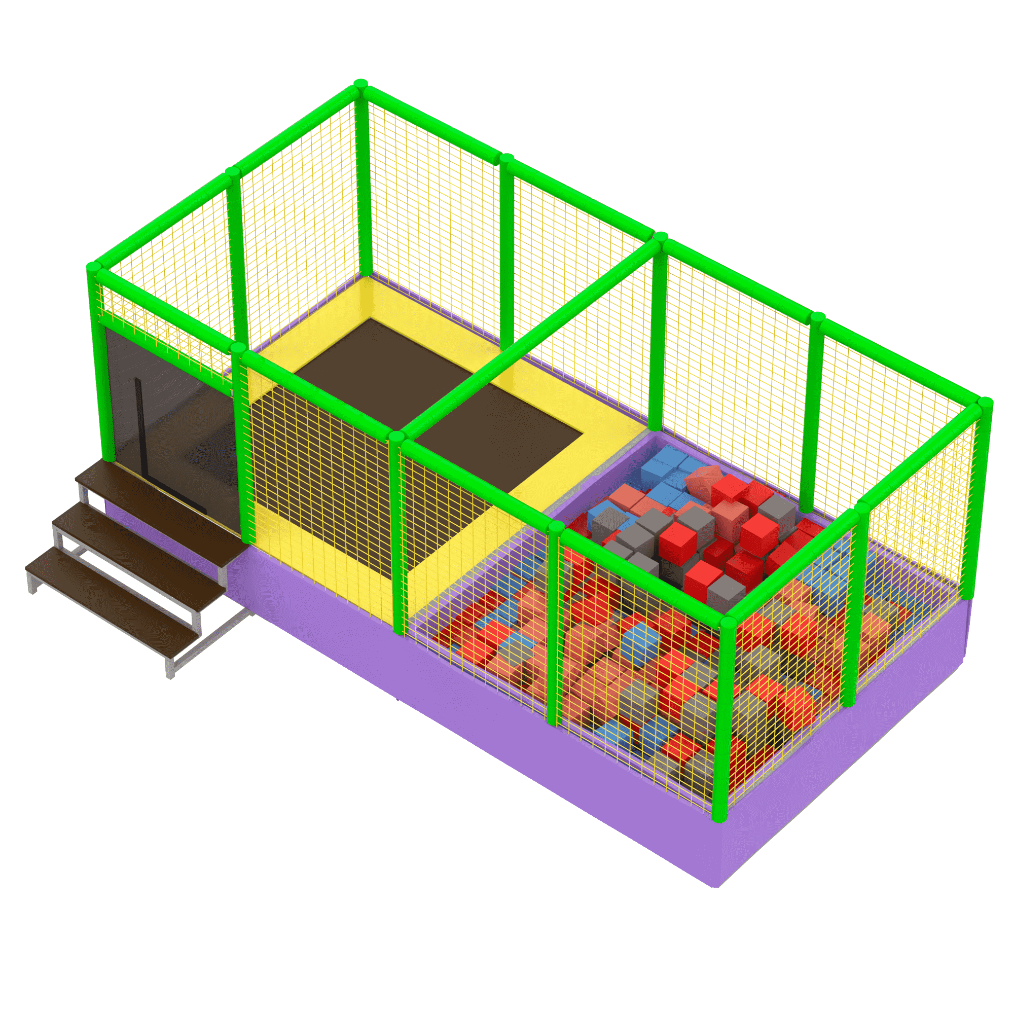 Батутный комплекс с поролоновой ямой KIDIGO