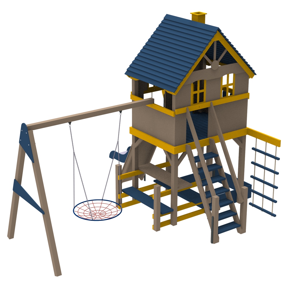 Playground Chalet (slide height 1,5 m)