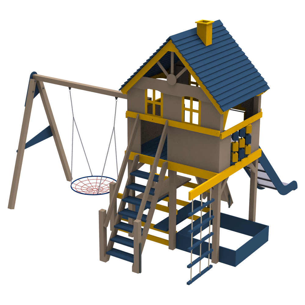 Playground Chalet (slide height 1,5 m)
